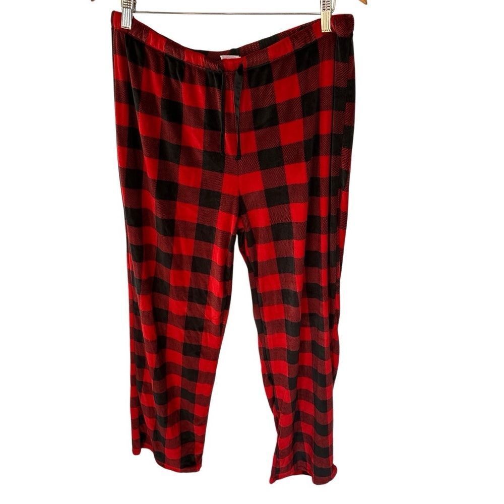 Stars Above Red Black Buffalo Check Flannel Pajama Pants Mens Size Large Soft